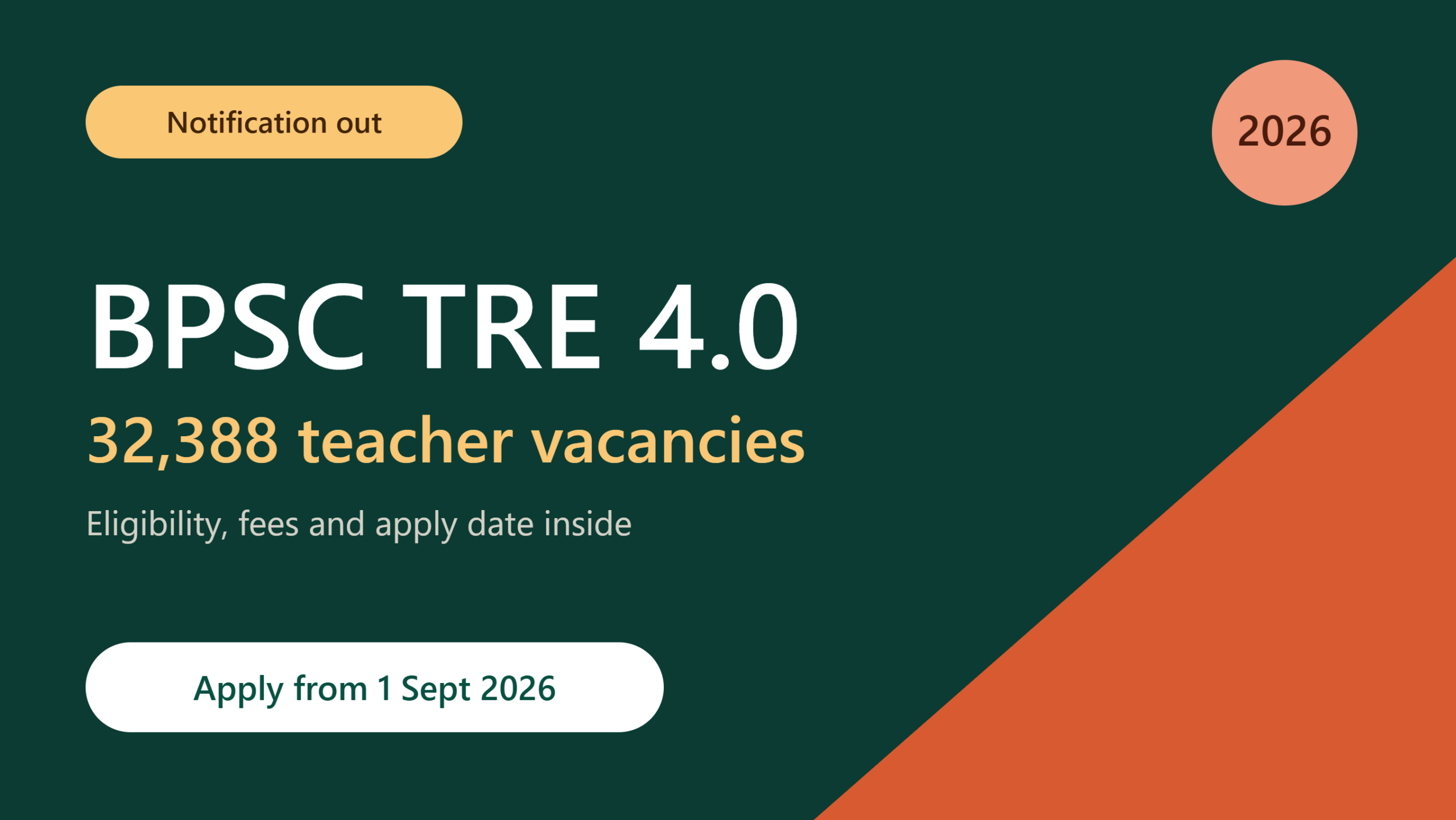BPSC TRE 4.0 Recruitment 2026