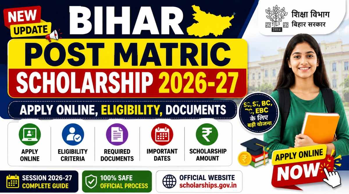 Bihar Post Matric Scholarship 2026-27 Online Apply: Eligibility, Documents, Last Date